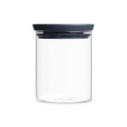 BRABANTIA STACKABLE GLASS JAR, 0.6 LITRE - DARK GREY