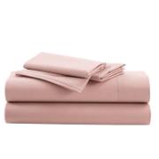 IONION BEDSHEET FITTED COTTON 160X200X28CM MISTY ROSE
