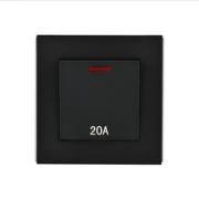 POWERLINK ACCESSORIES 20A DOUBLE POLE SWITCH WITH NEON BLACK MATTE