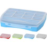 STORAGE BOX WITH 8 COMPARTMENTS 4 ASSORTED COLORS