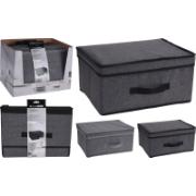 STORAGE BOX WITH FLIP LID 39X29X19CM 2 ASSORTED COLORS
