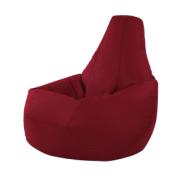 LEATHERETTE POUF RED