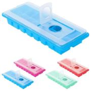 ICE CUBE TRAY WITH LID  - 4  COLORS - 26x11x4CM