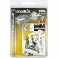 COBRA 171RE TRIPLE-GRIP 4MM WHITE (+ SCREWS + DRILL BIT) 15PCS