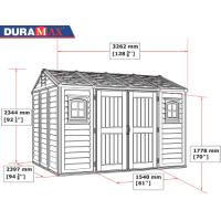 DURAMAX PLASTIC APEX SHED 10.5X8FT IVORY/BROWN