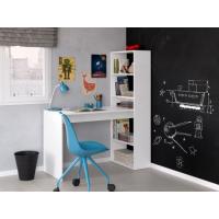 FORES DUPLO DESK WITH BOOKCASE 144X120X53CM WHITE