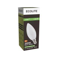 ECOLITE LED 4.5W ΛΑΜΠΤΗΡΑΣ ΚΕΡΙΟΥ E14 C37 470LM 3000K FROSTED