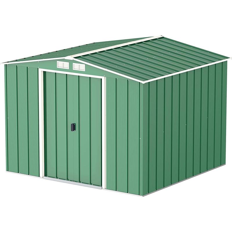 Duramax ECO Metal Shed 10 x 10 Green with Off-White Trimming 