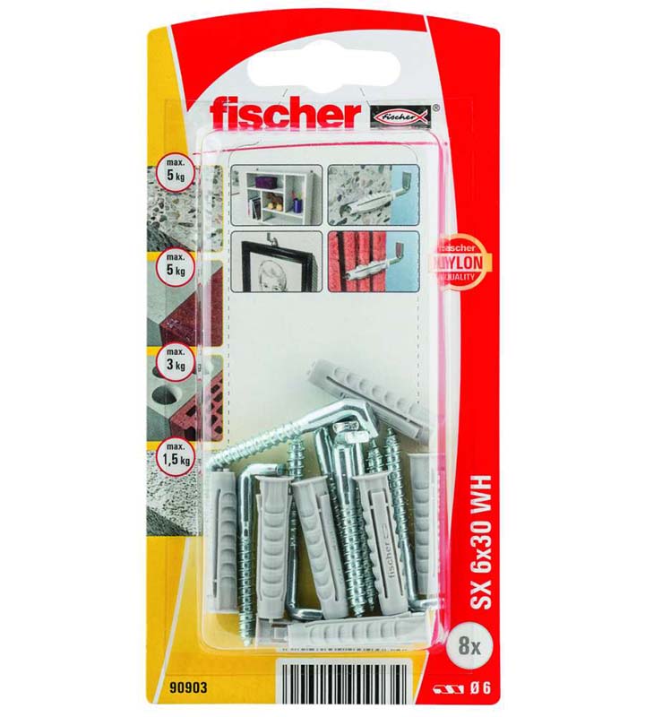 FISCHER SX 6X30MM + 8 CORNER HOOKS