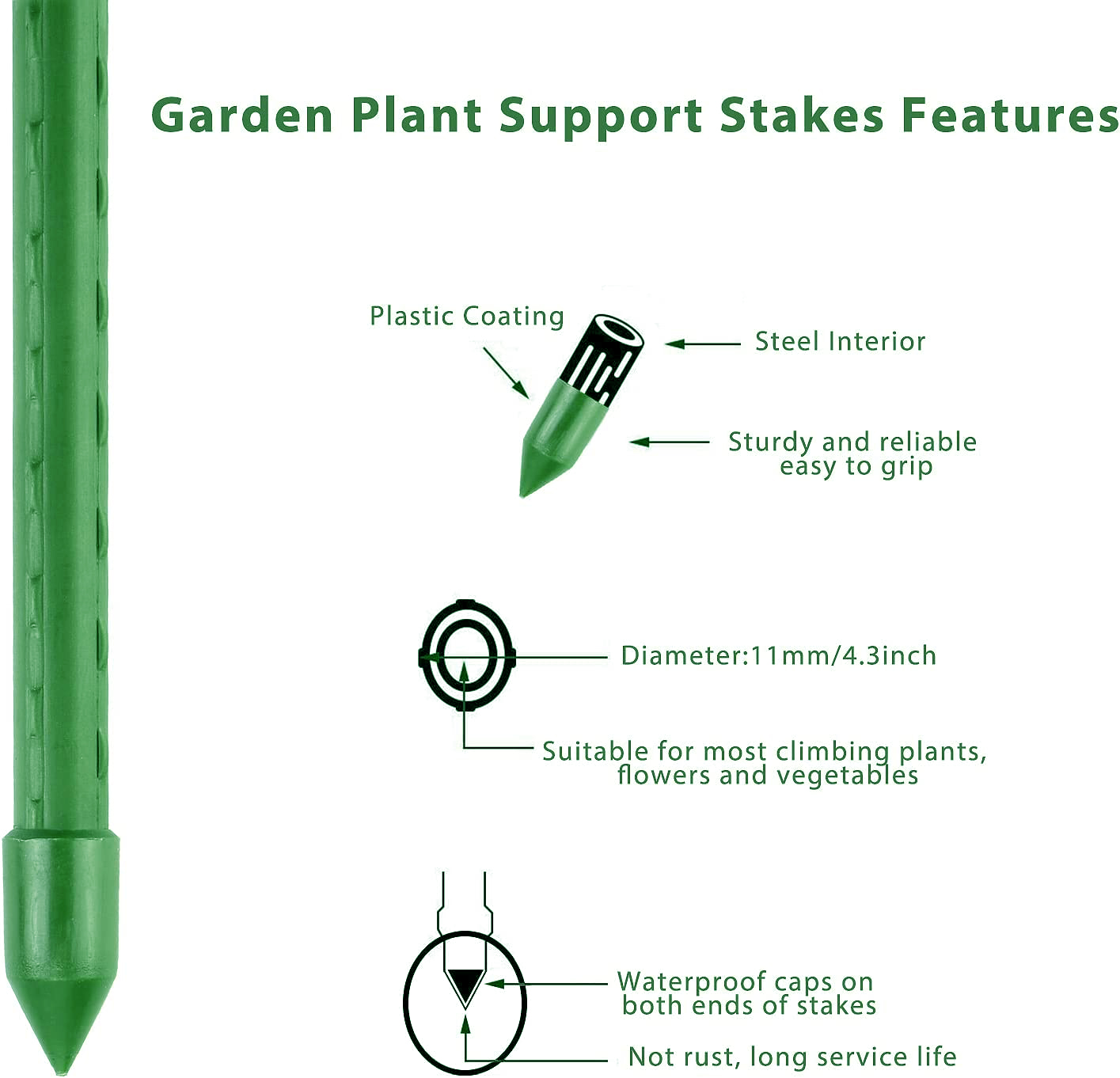 SHC GARDEN PIPE FOR PLANTS STEEL PIPE F8MM L:180CM