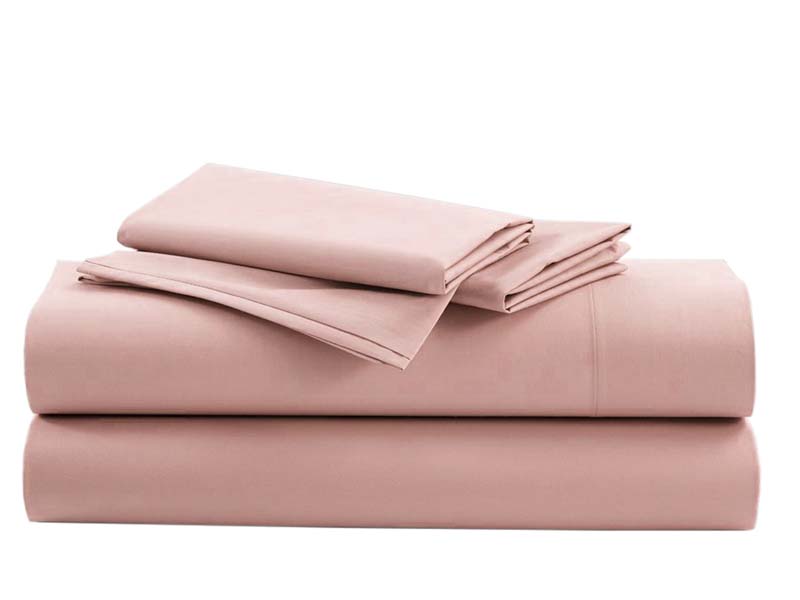 IONION BEDSHEET FITTED COTTON 160X200X28CM MISTY ROSE