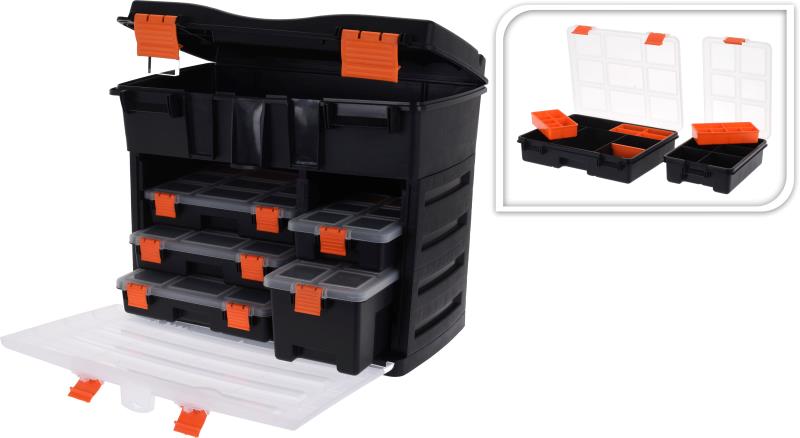 TOOLBOX XL WITH 5 ASSORTMENT BOXES 50x42x30 cm