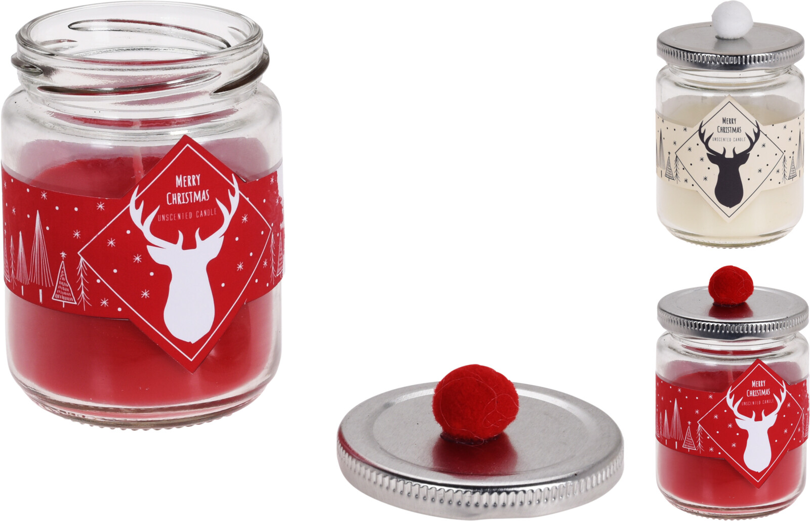 CANDLE IN JAR 9CM 2 ASSORTED COLORS
