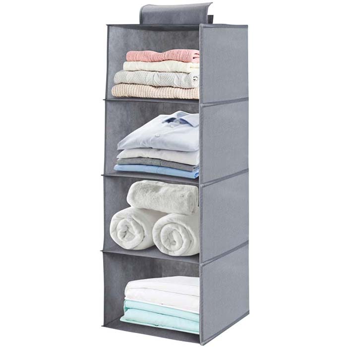 HANGING ORGANIZER WITH 4 SHELVES 30X30X84 CM