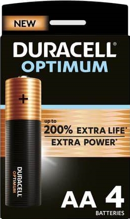 DURACELL OPTIMUM NON-RECHARCHABLE AA BATTERY PACK OF 4