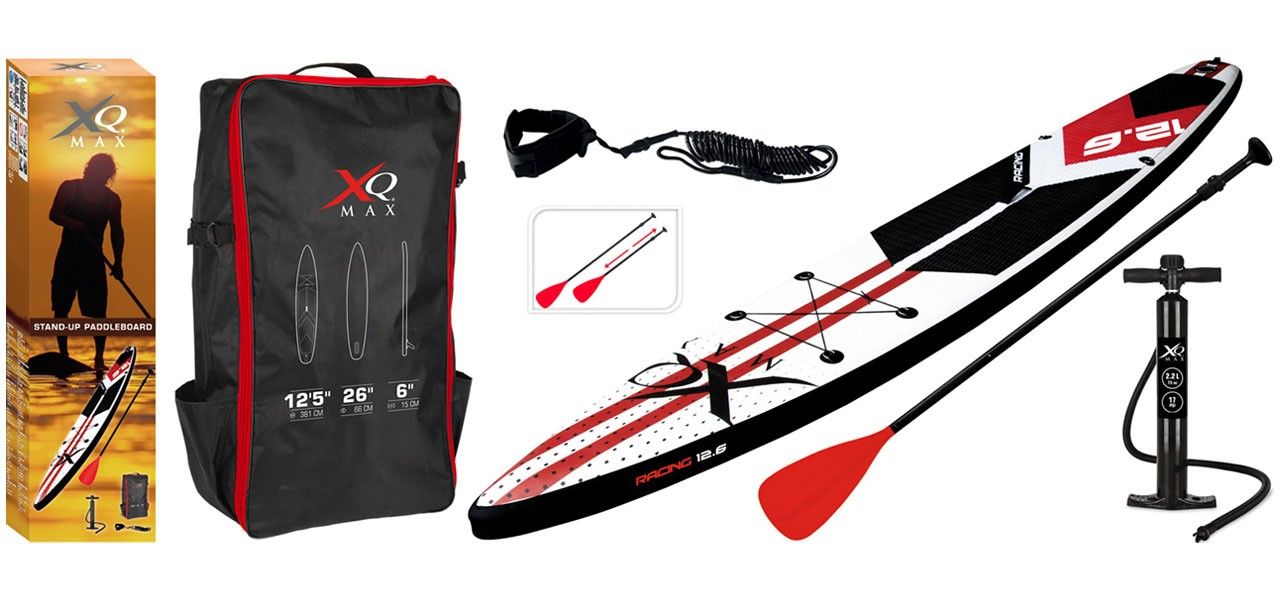 XQMAX SURF SUP RACE 381CM INFLATABLE WITH FULL ACCESSORIES RED/WHITE/BLACK