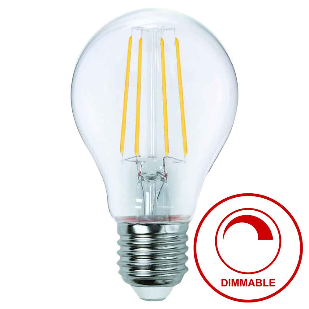SUNLIGHT 'FILAMENT' LED 8W A60 LAMP E27 800LM 2700K CLEAR DIMMABLE