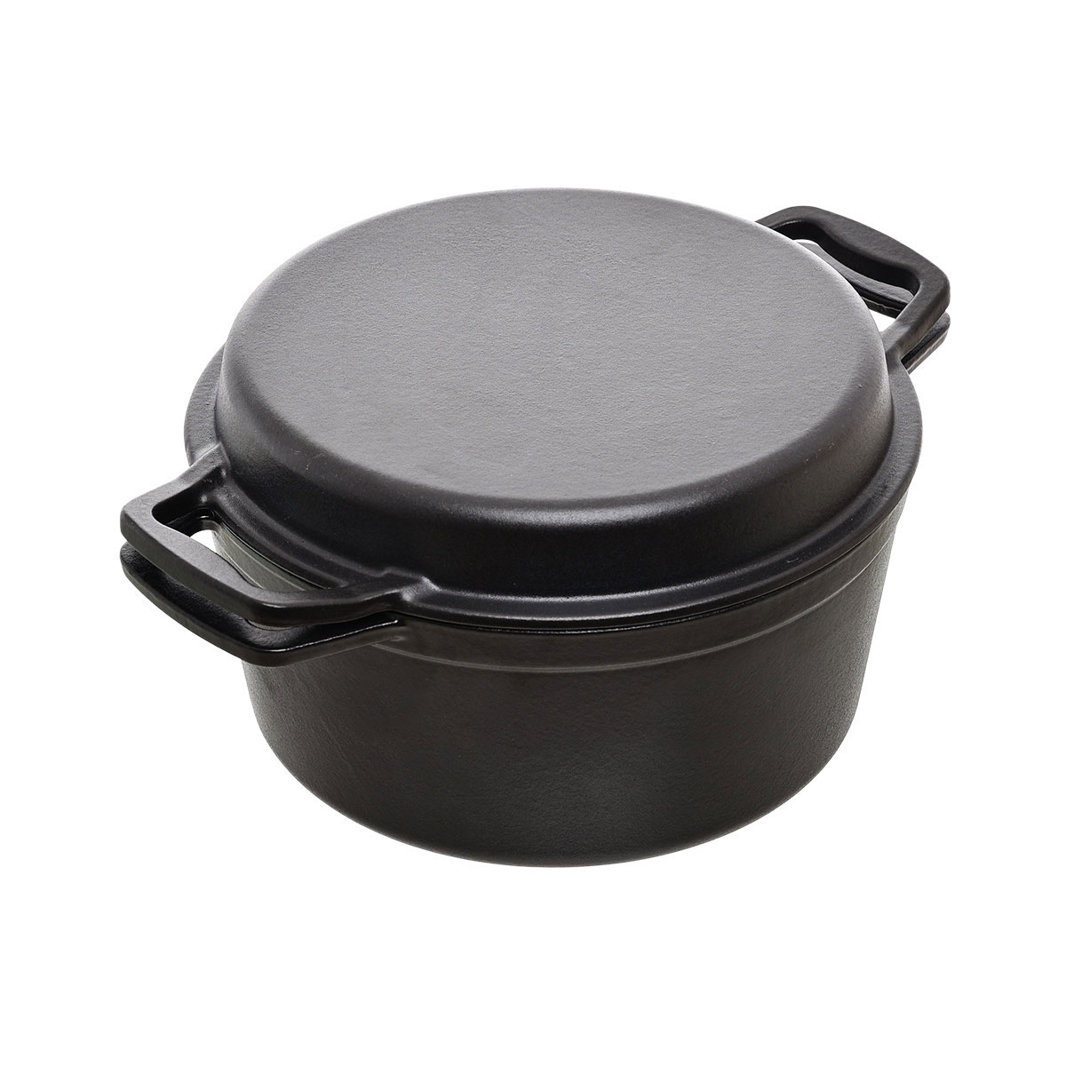 ESTIA CASSEROLE IRON 2 IN 1 CAST IRON 25CM WITH FRYING PAN LID